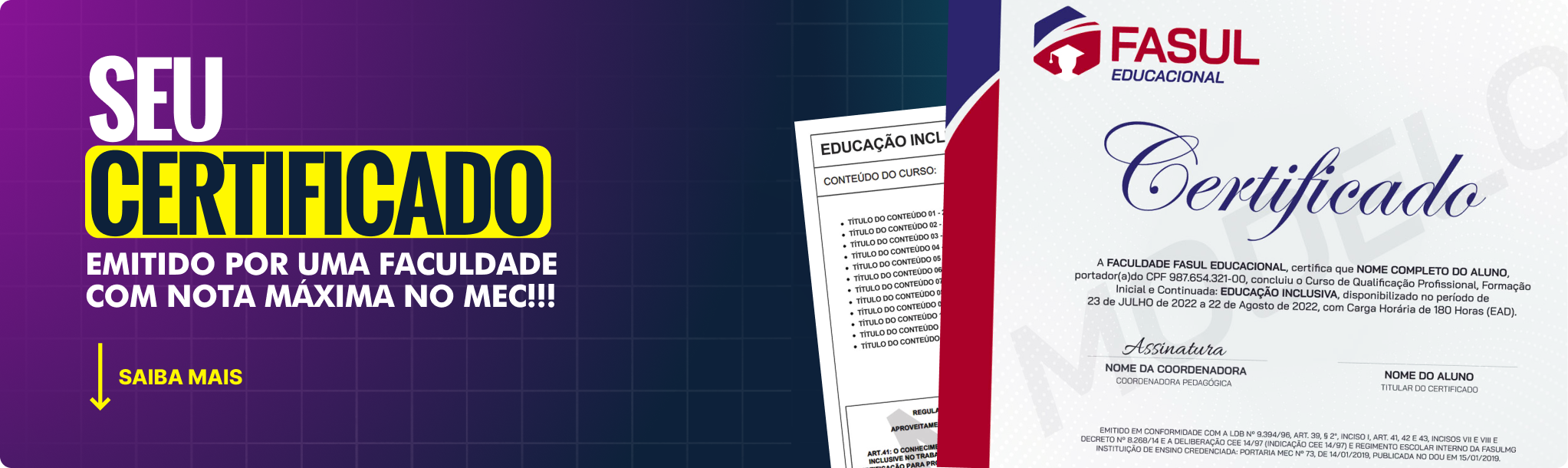 SEU CERTIFICADO EMITIDO POR UMA FACULDADE COM NOTA MÁXIMA NO MEC!!!